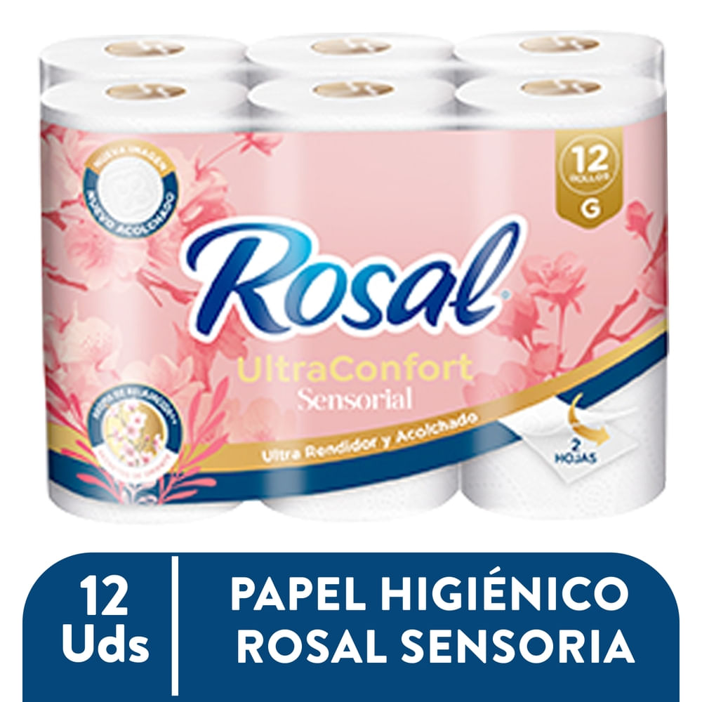 Papel higiénico Rosal Sensitive Secret 12 rollos 280 hojas doble hoja – 860 g