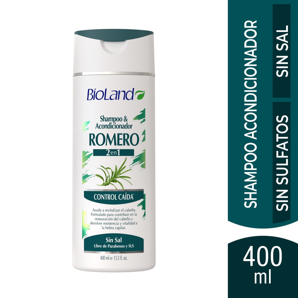 Shampoo y Acondicionador 2en1 Bioland Romero Control Caída - 400 ml