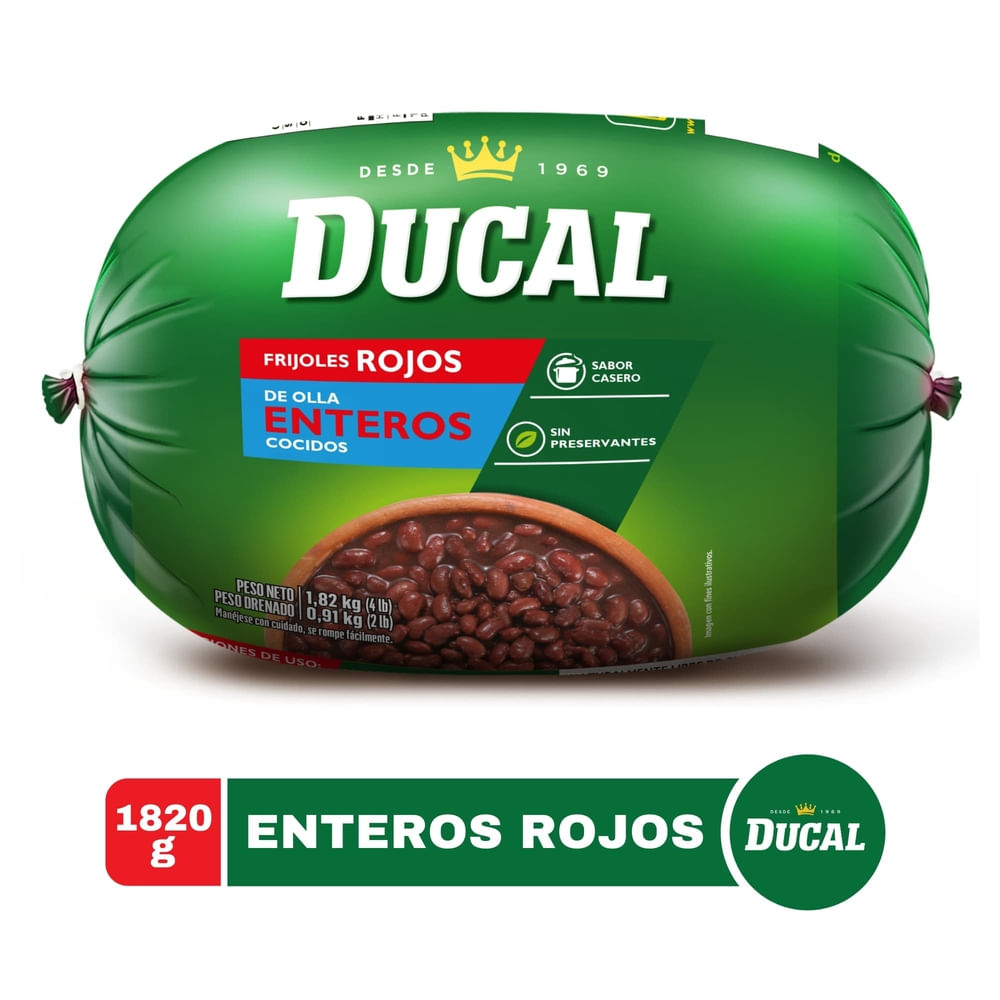Frijoles Ducal Rojos Enteros Sin Preservantes - 1820 g