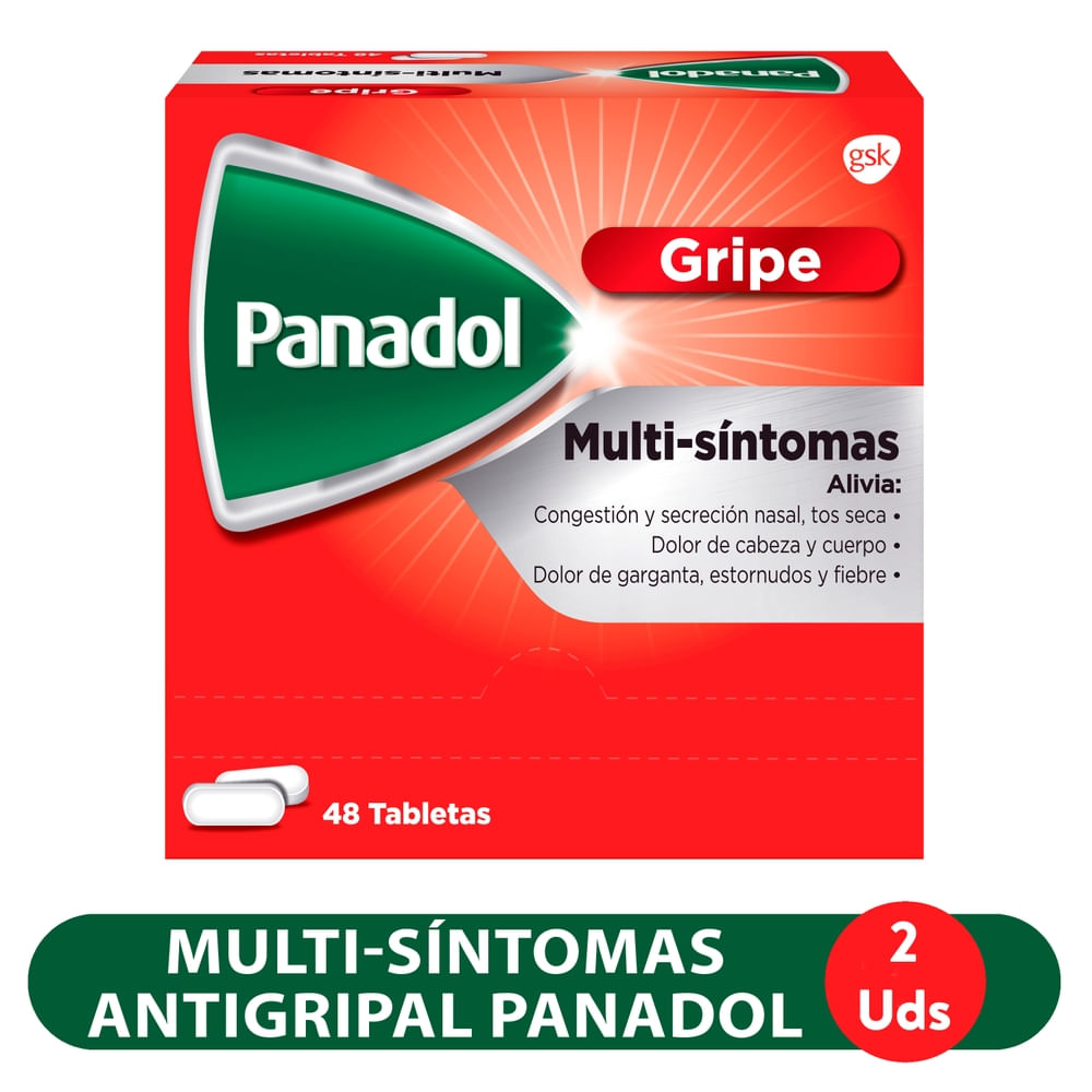 Antigripal, Panadol Gripe Multi-Síntomas, Caja 48 Tabletas - Precio Indicado Por Sobre De…