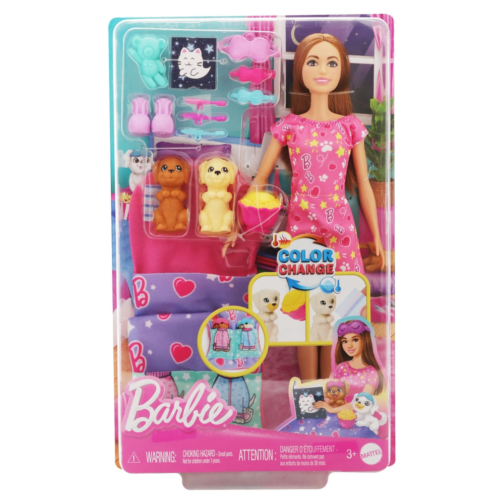 Barbie set fiesta pijamas con perritos