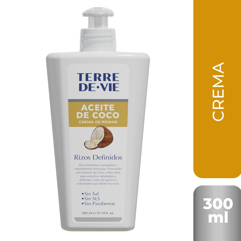Crema para peinar Aceite de Coco Terre De Vie Rizos Definidos - 300 ml