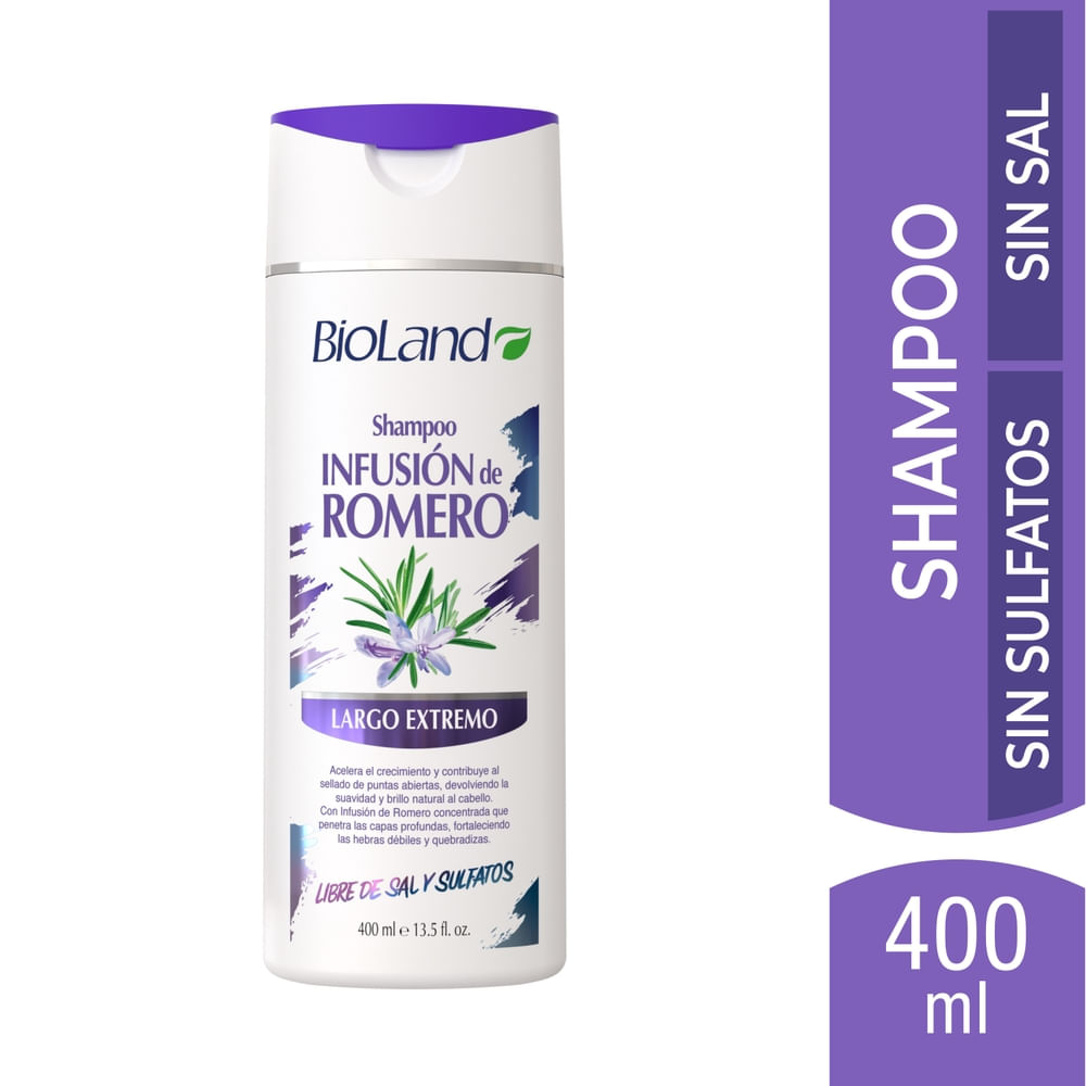 Shampoo Bioland Infusión de Romero Largo extremo - 400 ml