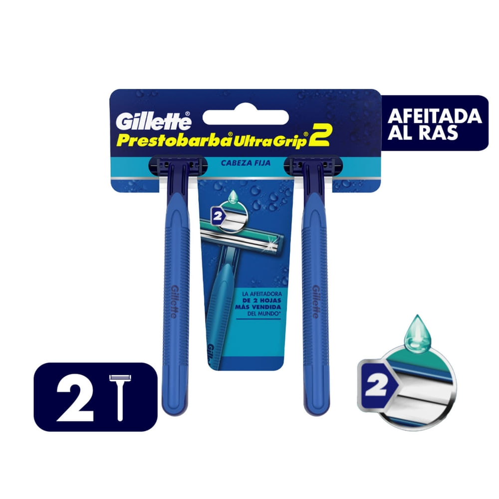 Gillette Presto Barba Ultra Grip2 2ea