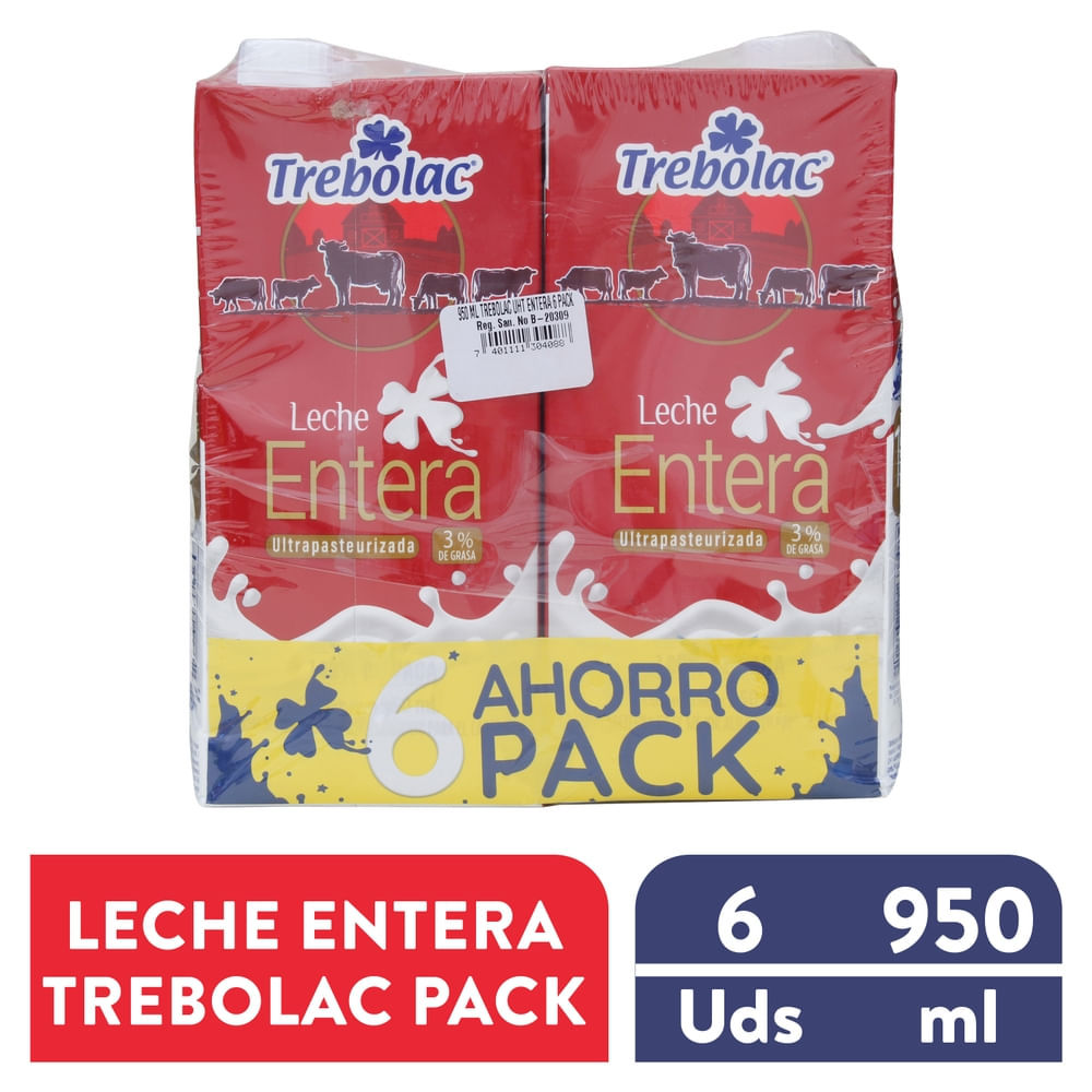 Leche Entera Trebolac 6 Pack - 5676ml