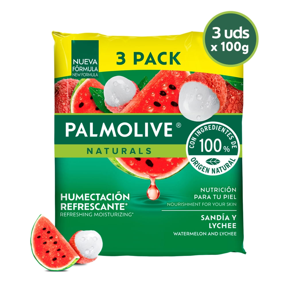 Jabón Pastilla Sandía Lychee Palmolive 3 Pack