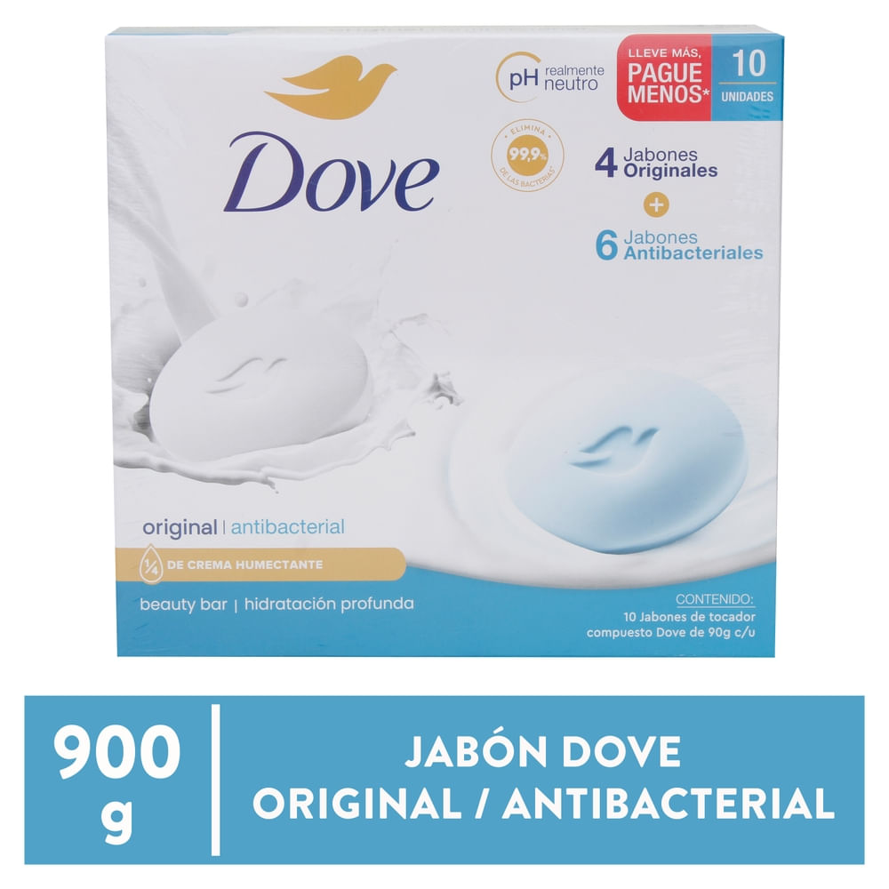 Jabón Dove Antibacterial Original en Barra - 900 g