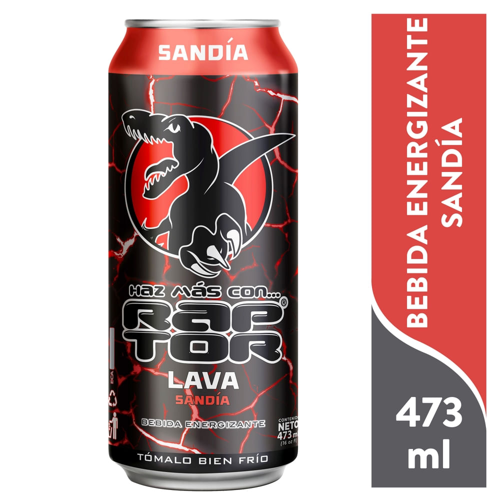 Raptor Beb Energ Lava Sandia Lata 473ml