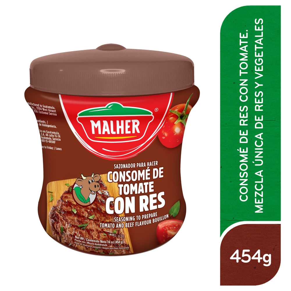 Sazonador MALHER® Consomé de Tomate con Res Bote - 454 g