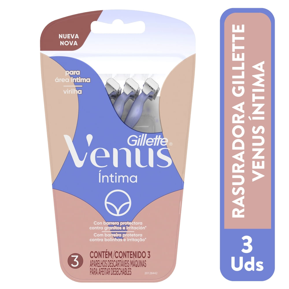 Maquina De Afeitar Desechable Gillette Venus Íntima -3 Uds