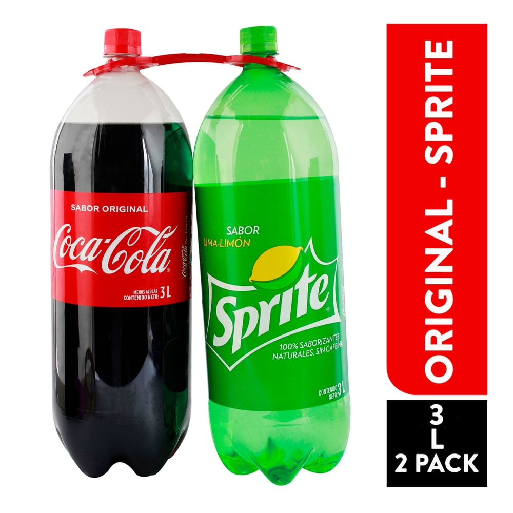 Gaseosa Coca Cola Regular + Sprite Regular 2 pack - 6 L