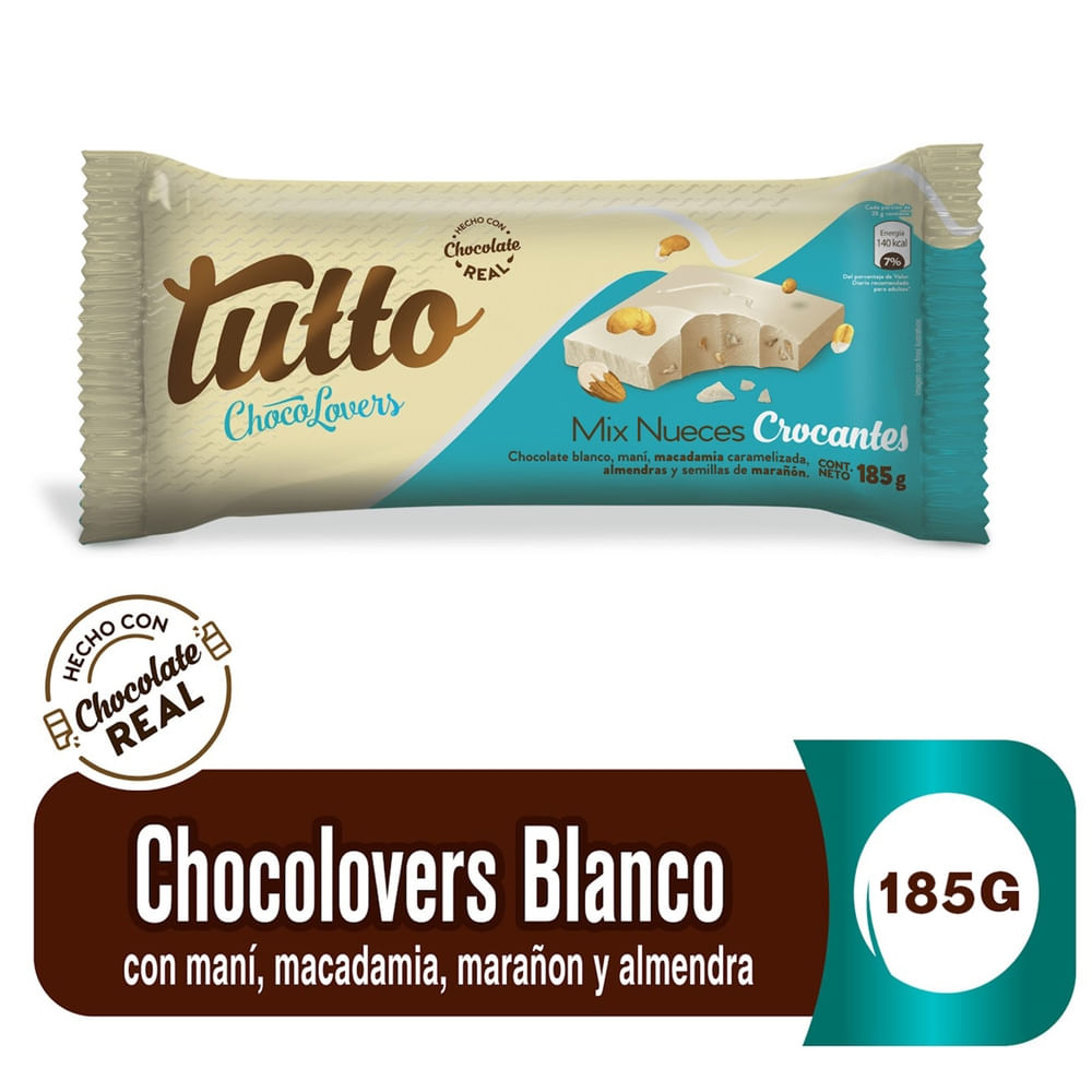 Tutto Chocolate Blanco Con Nueces Lovers