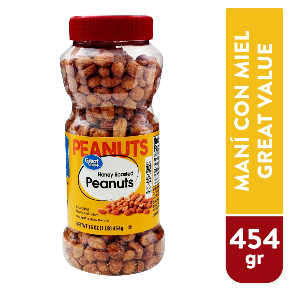 Maní Great Value Con Miel - 454 g