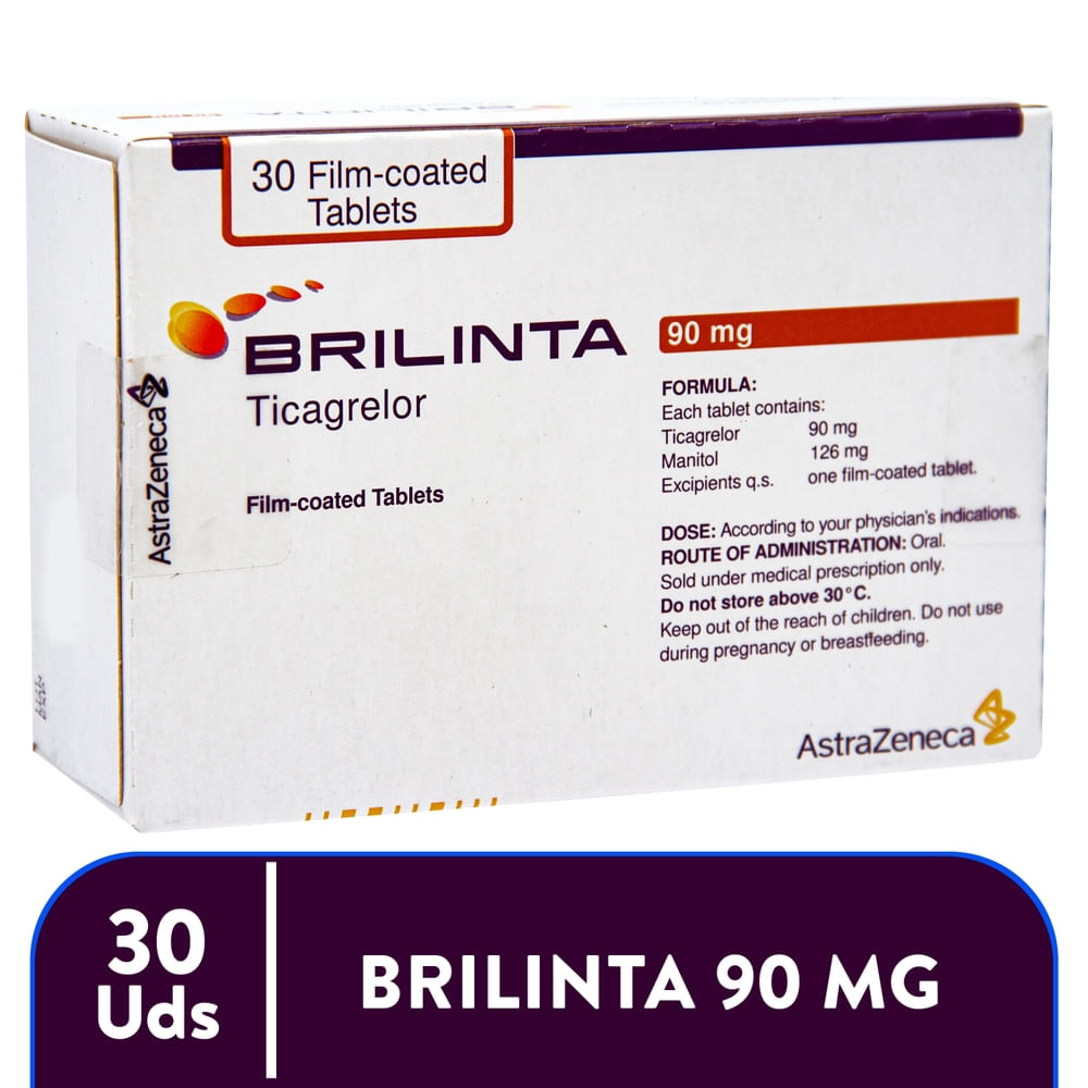Antiplaquetario Brilinta 90 mg caja 30 comprimidos - Precio indicado por caja