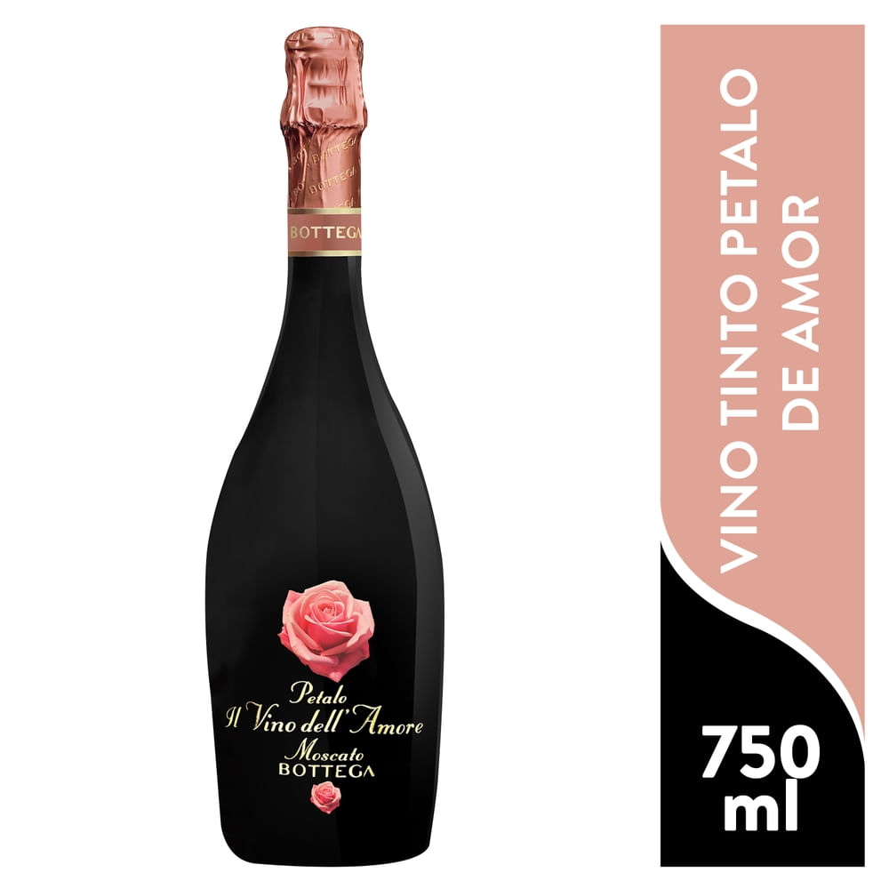 Vino tinto Pétalo De Amor moscato espumante semi seco - 750 ml