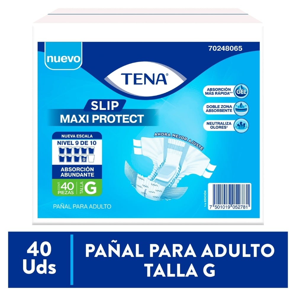 Pañal para adulto Tena slip maxi protect talla G - 40 Uds