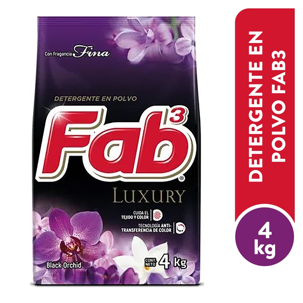 Detergente Fab en polvo luxury white - 4000 g