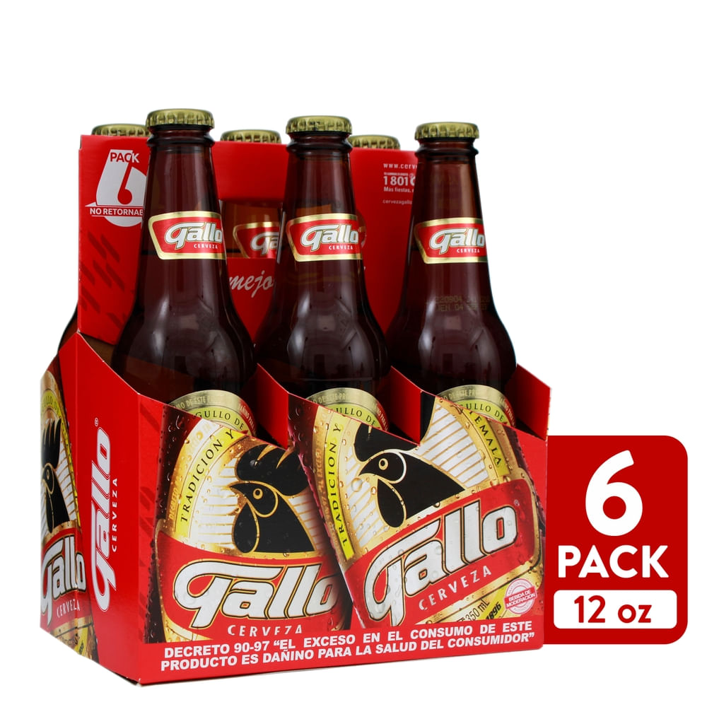 Cerveza Botella Gallo 6 Pack - 2100 ml