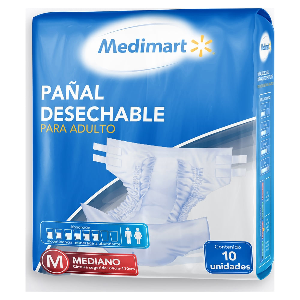 Pañales para Adulto Medimart Talla M - 10 uds