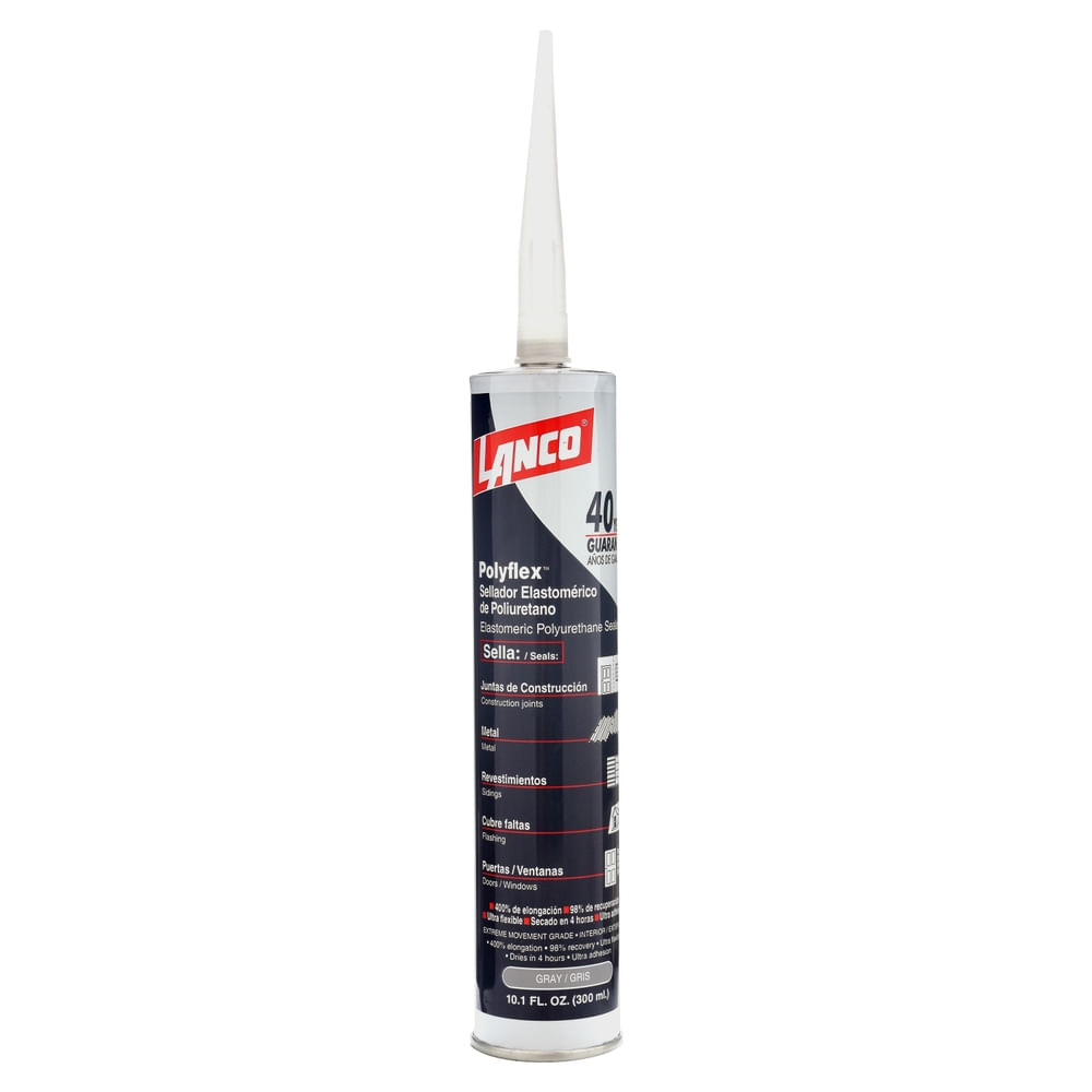 Sellador y adhesivo de poliuretano Lanco polyflex aluminium gray -10.3 onz