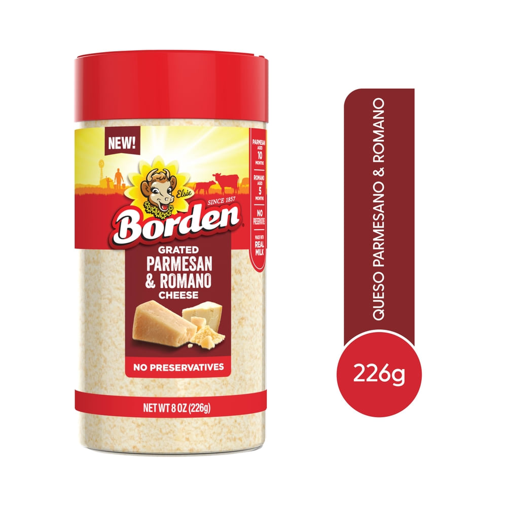 Queso Borden Parmesano y Romano - 226 g