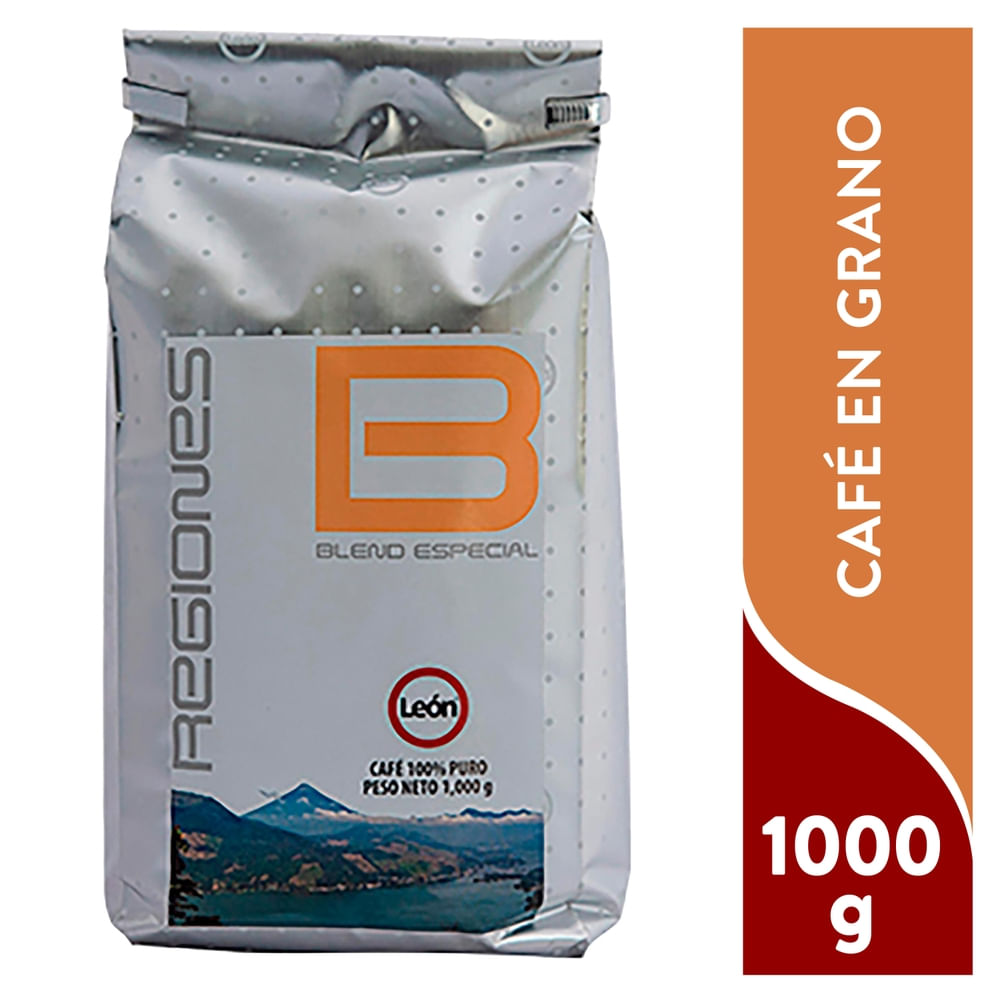 Café León 100% Puro Regiones Blend Especial Grano - 1000 g