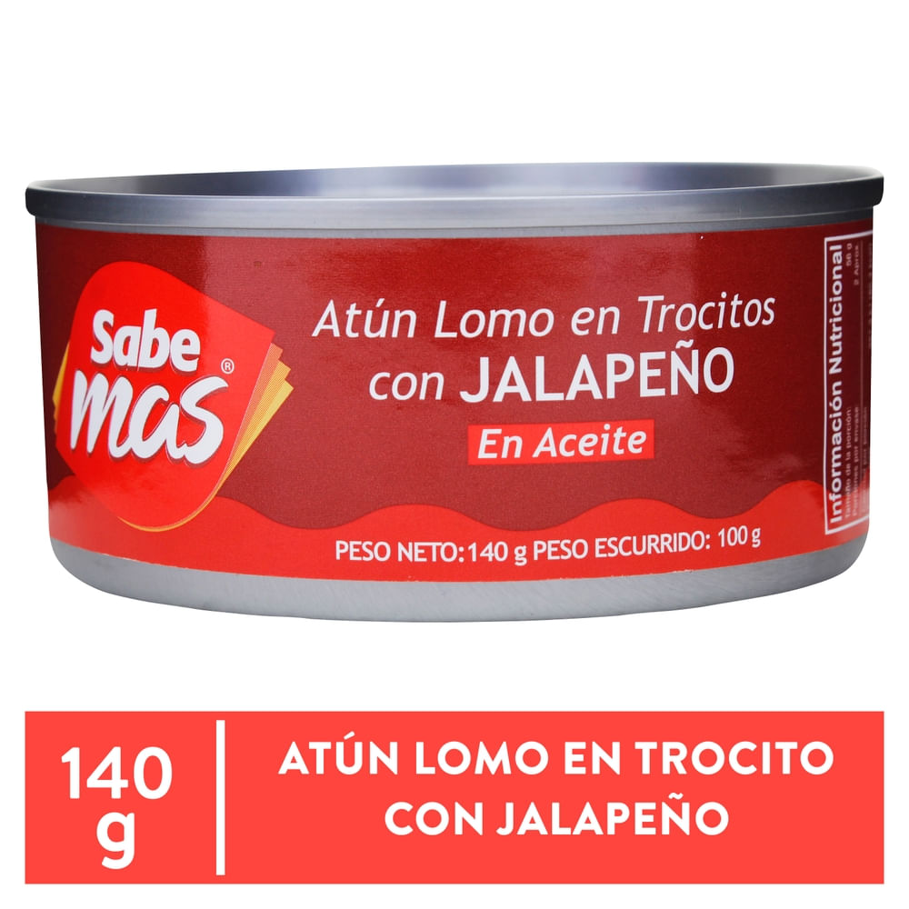 Atún Sabemas en trocitos con jalapeño en aceite - 140 g