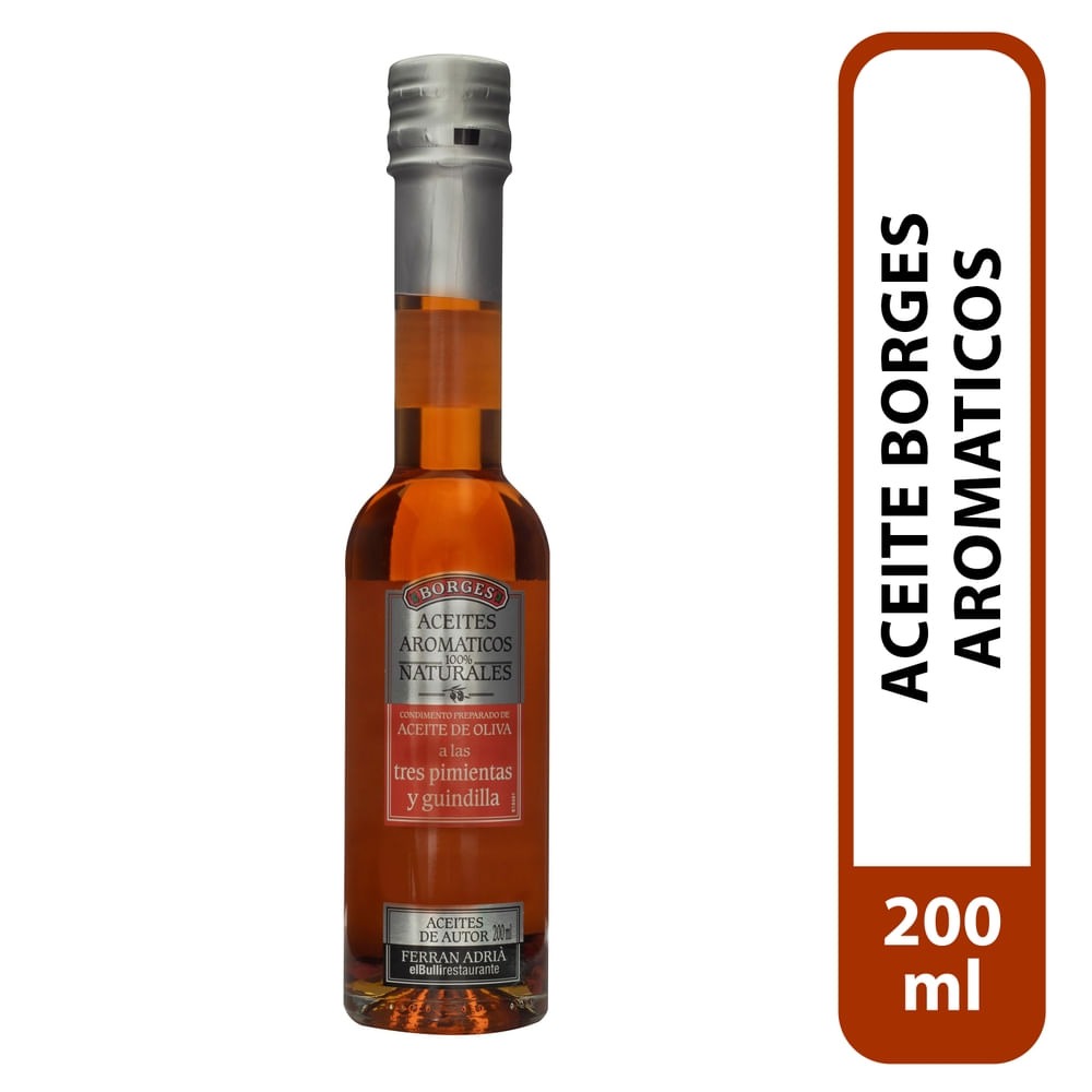 Aceite de oliva Borges Aromático a las 3 Pimientas y Guindilla - 200 ml