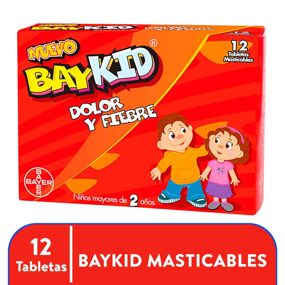 Baykid Dolor Y Fiebre 50 Mg X 12 Tabletas Masticables