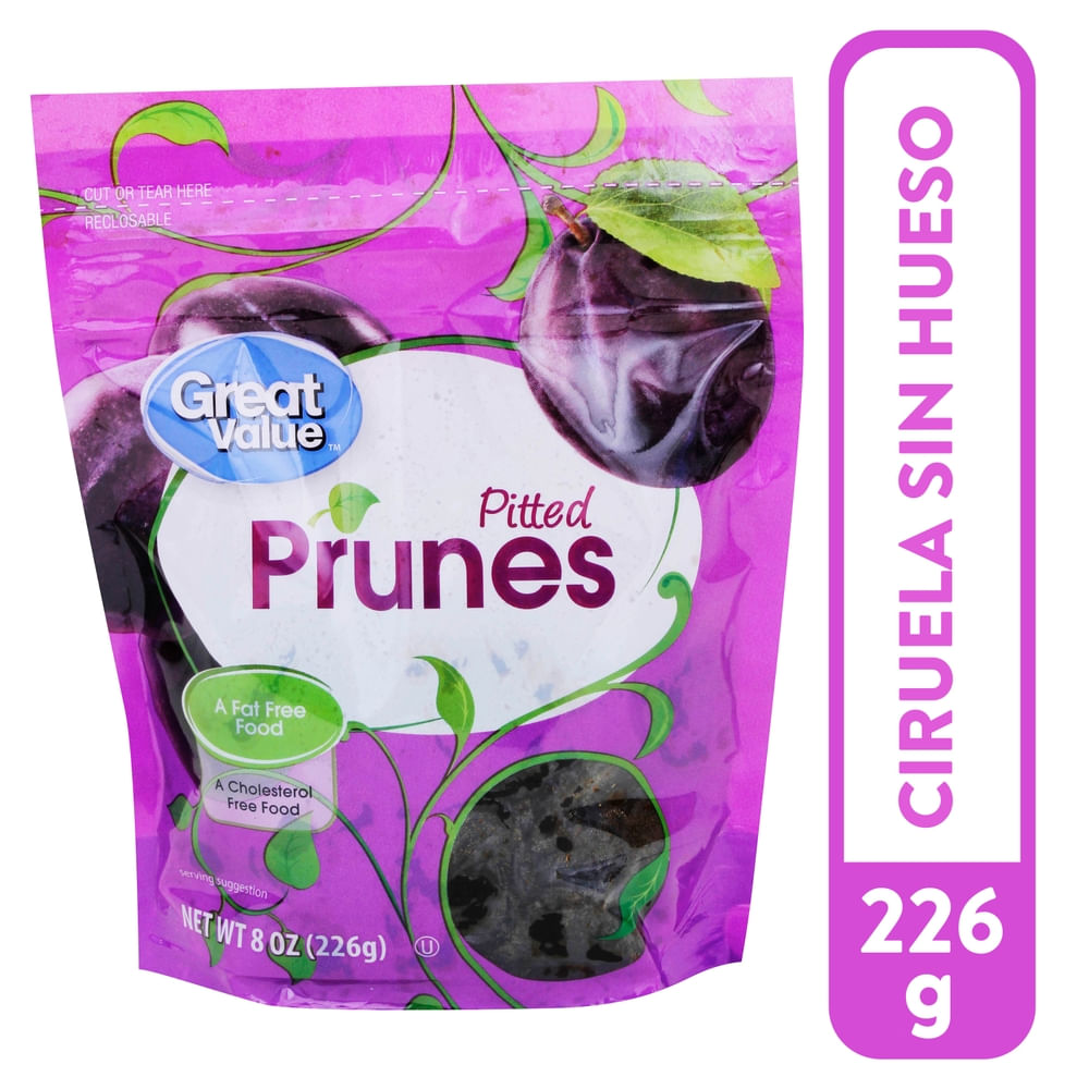 Ciruela Great Value Sin Hueso Bolsa -226 g