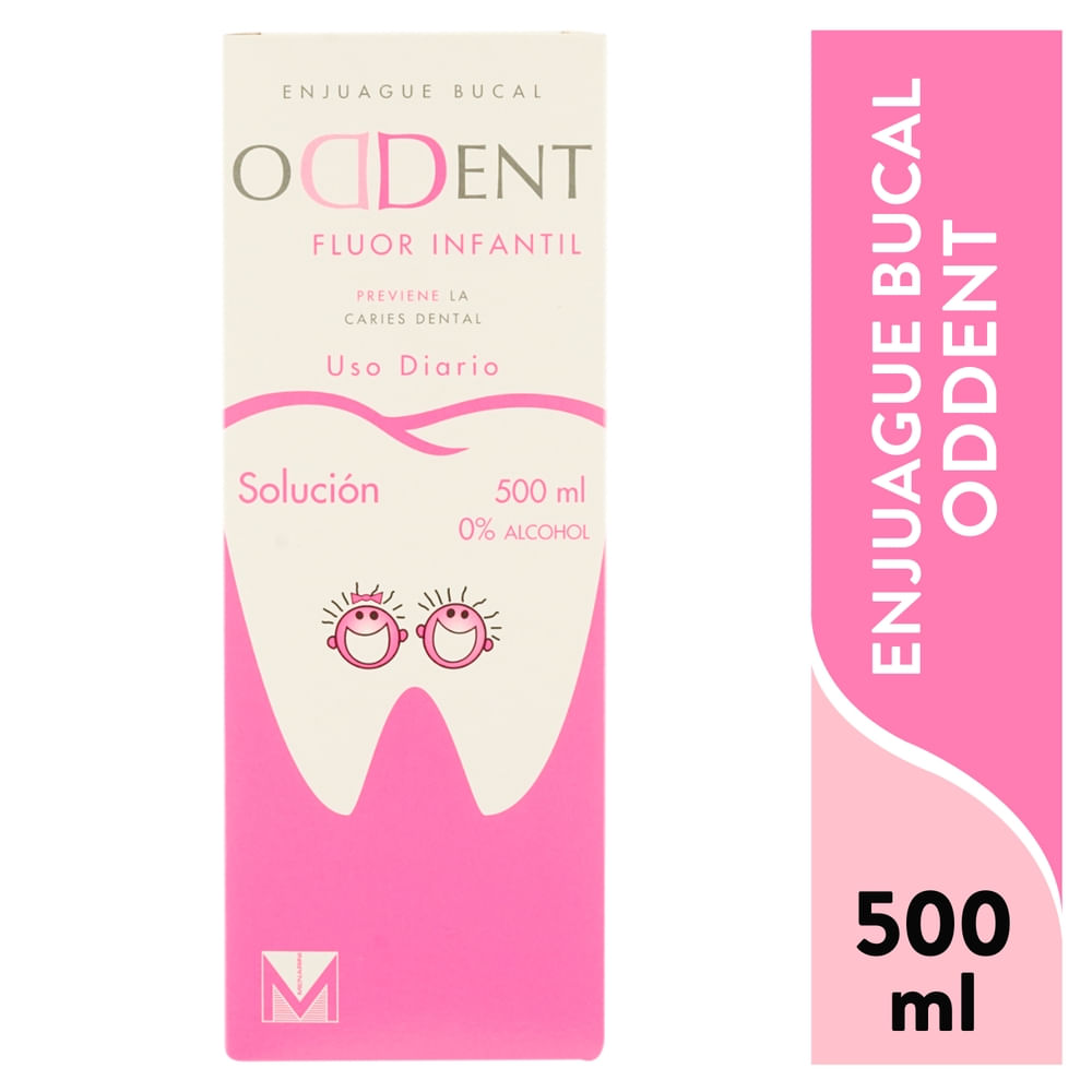 Enjuaue bucal Oddent infantil fluor sin alcohol - 500 ml