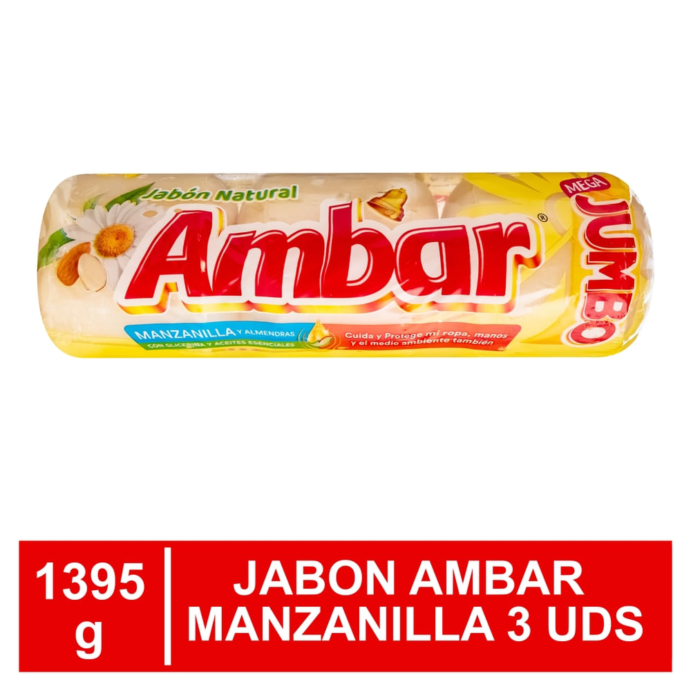 Jabón Ambar Manzanilla 3 Uds - 1395 g
