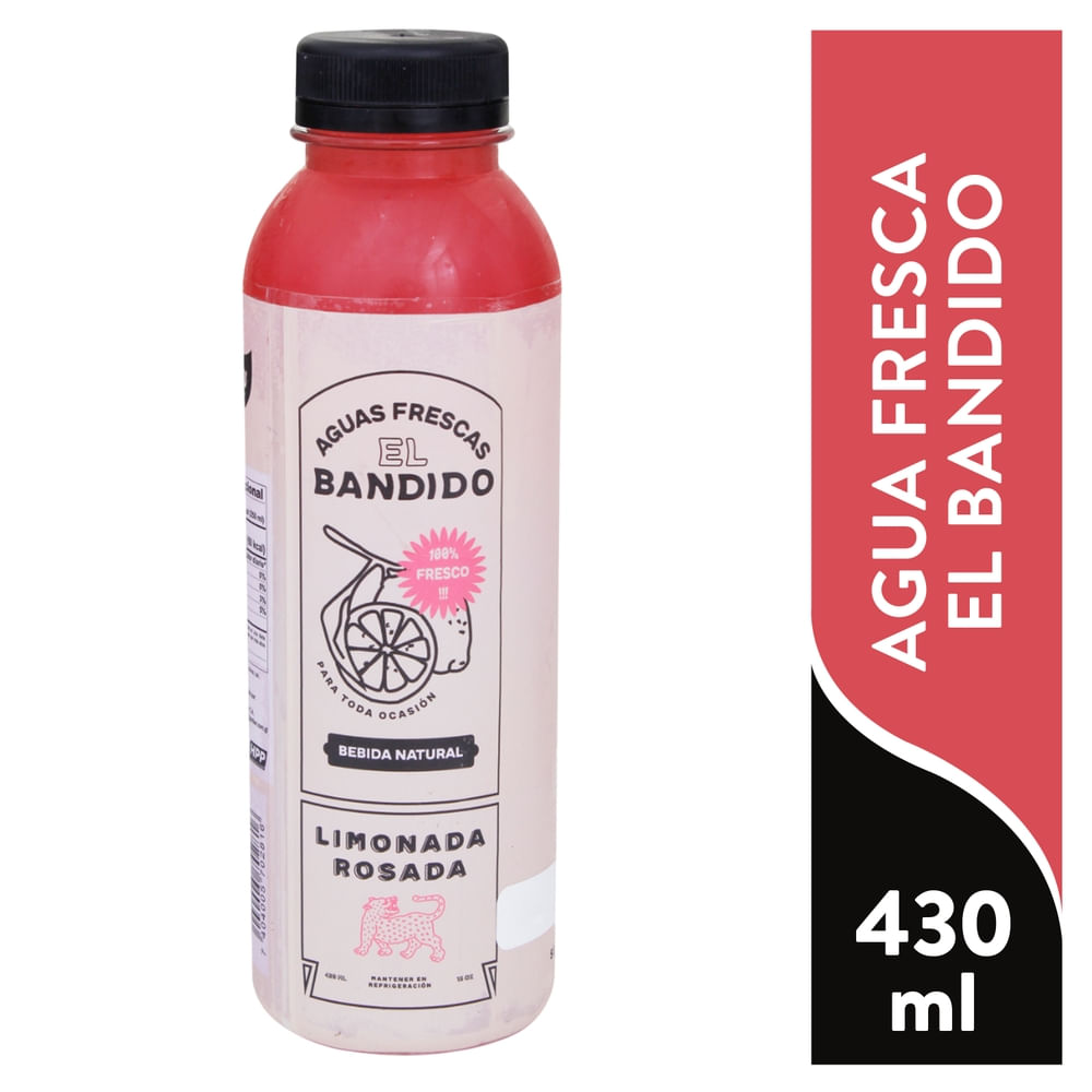 Agua fresca El Bandido limonada rosada - 430 ml