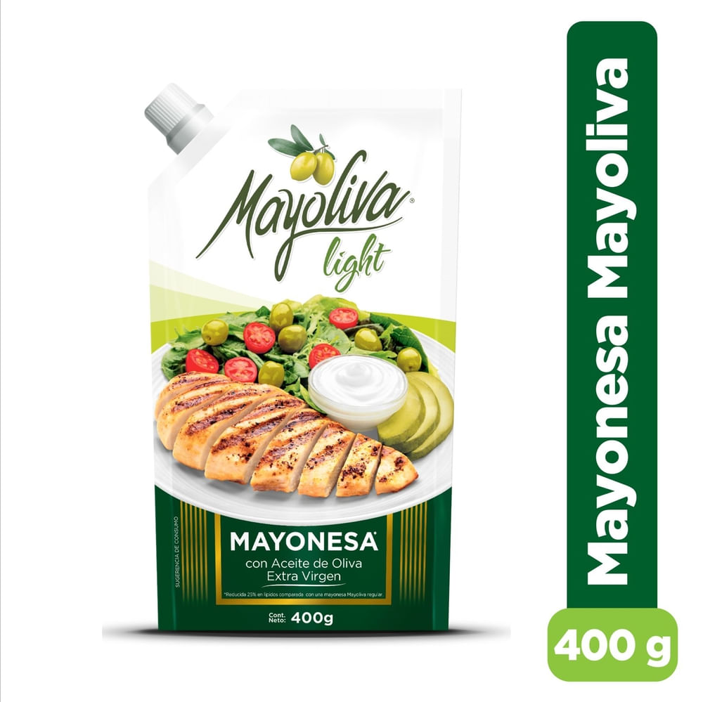 Mayonesa Mayoliva Light Con Aceite De Oliva Doy Pack - 400 g