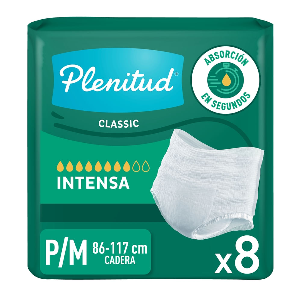 Pants Desechables para Adulto Plenitud Classic P/M - 8 Unidades