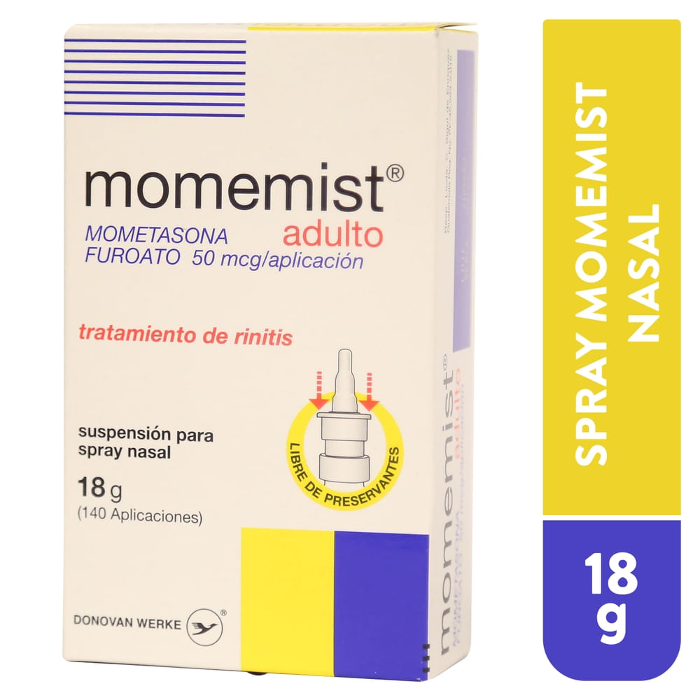Mometasona Donovan Werke Momemist Spray Nasal 50Mcg Adulto 140 Aplicaciones