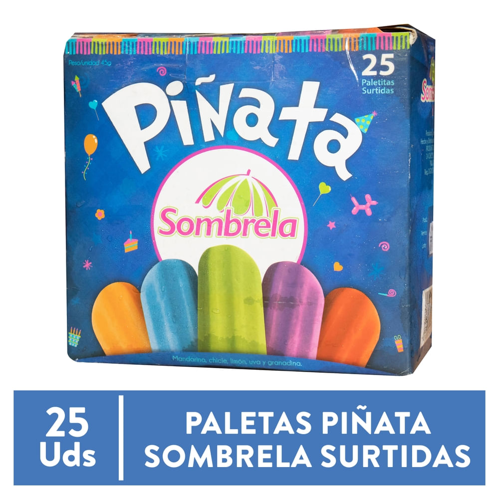 Helados Sombrela piñata sabores surtidos 25 Uds - 1125 g