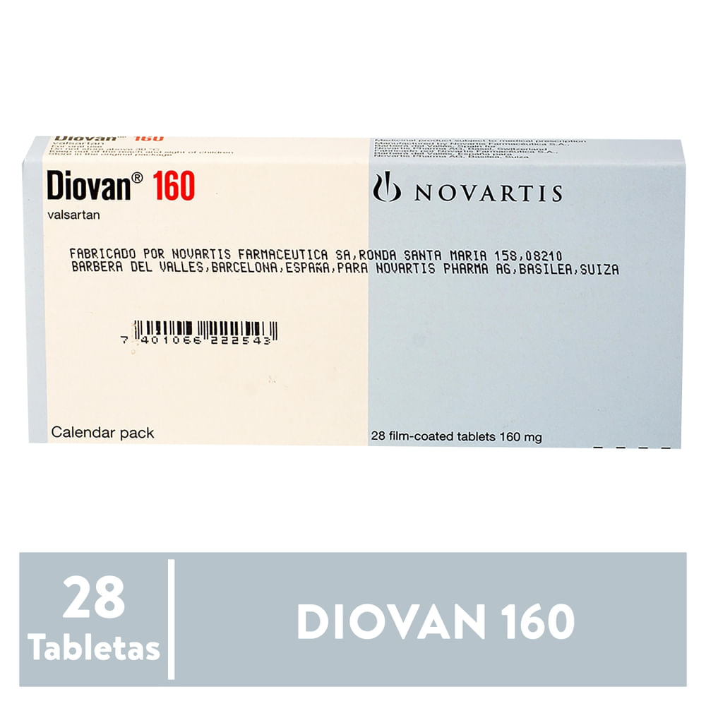 Diovan 160 mg caja 28 comprimidos - Precio indicado por caja Diovan Novartis 160 Mg X 28 T…