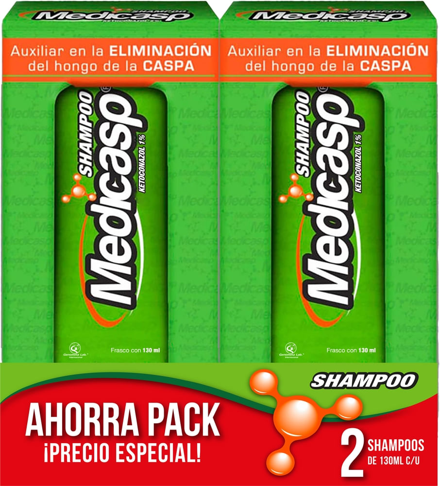 Shampoo Medicasp para eliminar la caspa 2 pack- 130 ml