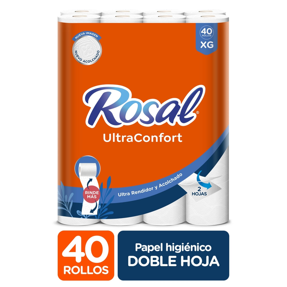 Papel Higiénico Rosal Naranja Doble Hoja - 40 Rollos