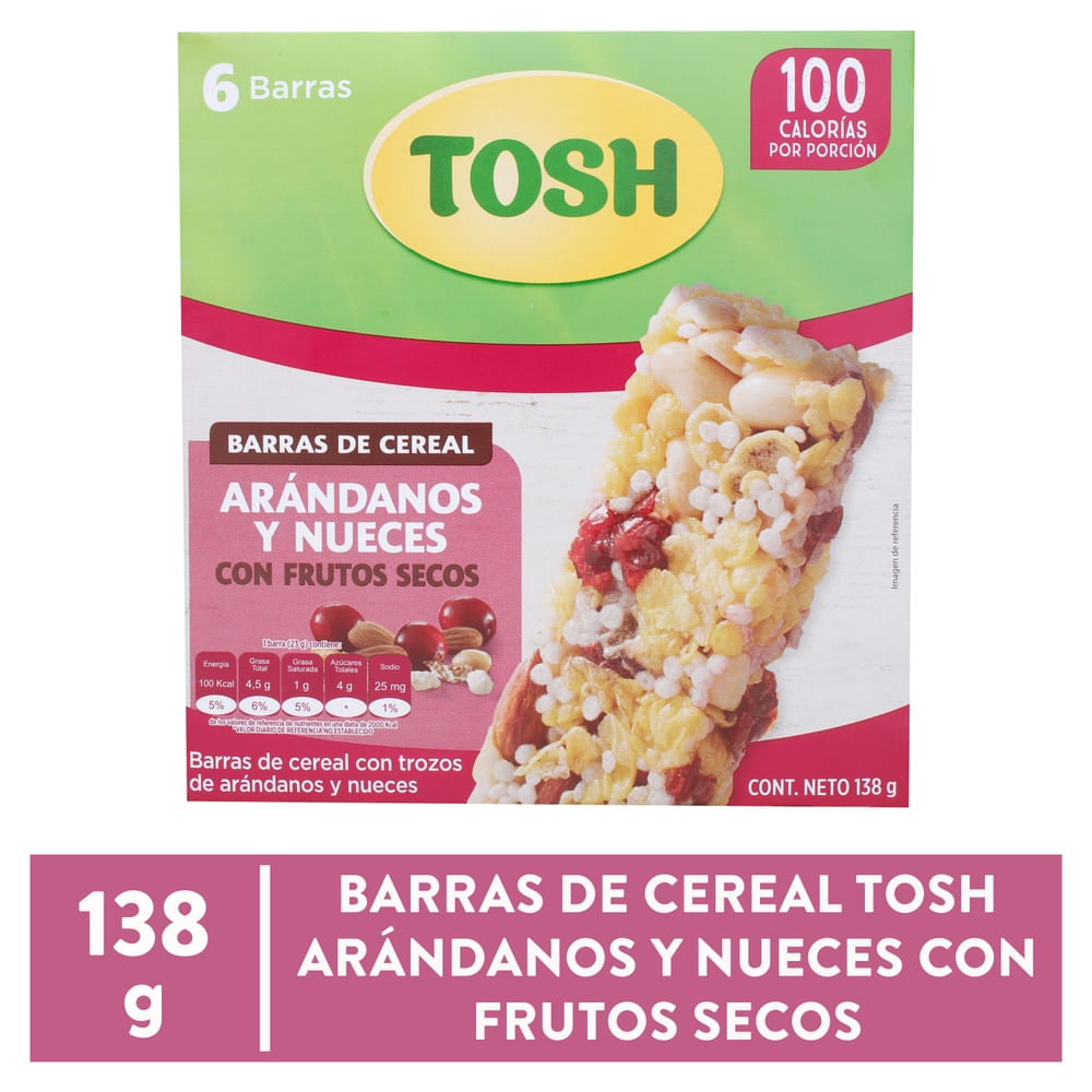 Barras Cereal Arándanos Nueces Tosh