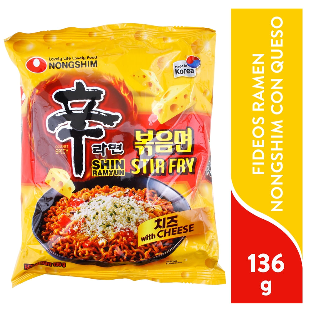 Ramen NSR Shin frito picante queso - 136 g