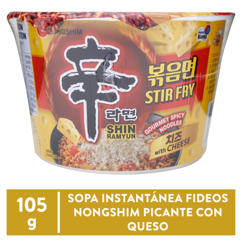 Fideos instantáneos Nongshim Ramyun picante queso taza - 105 g