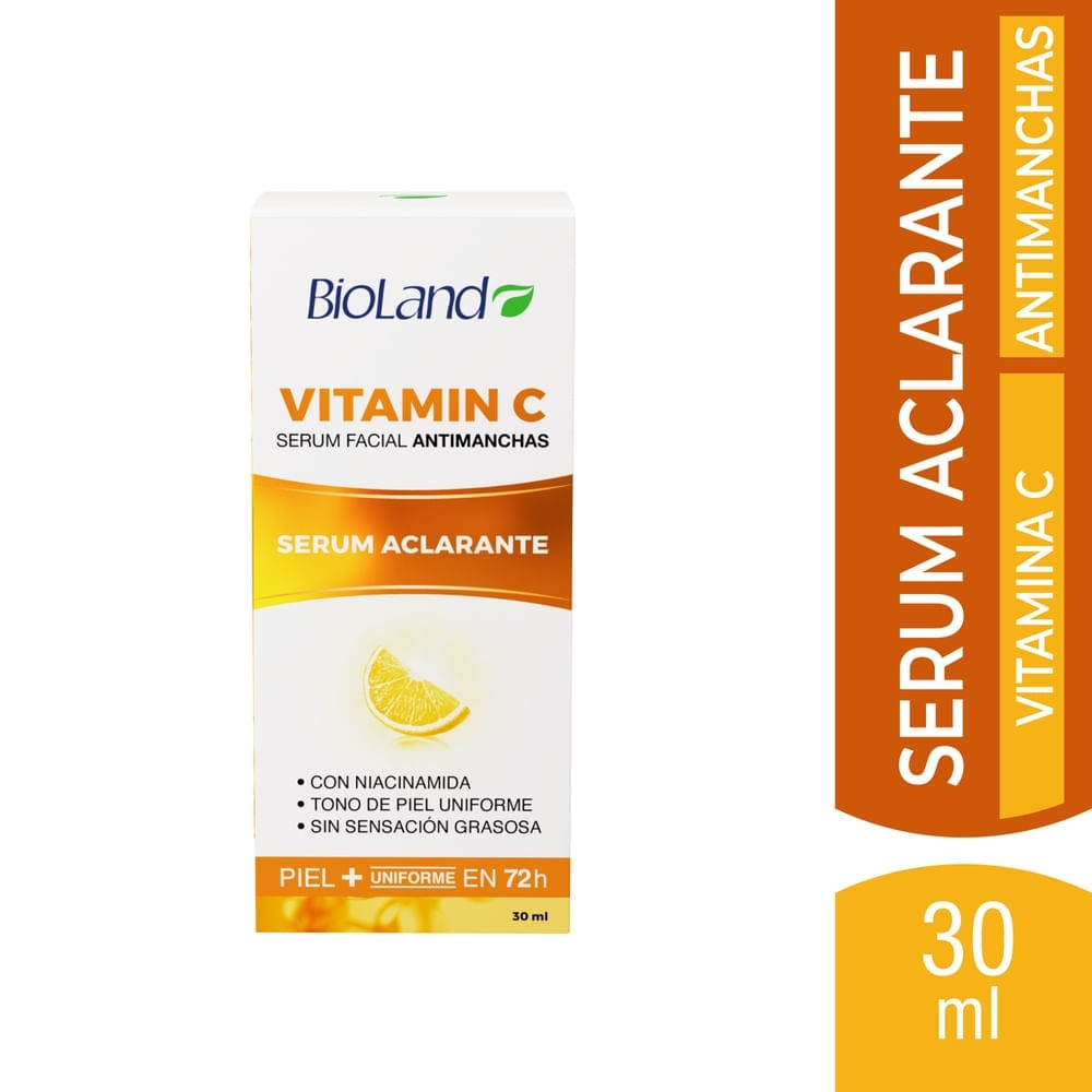 Serum Facial Bioland Aclarante Antimanchas con Vitamina C y Niacinamida - 30 ml