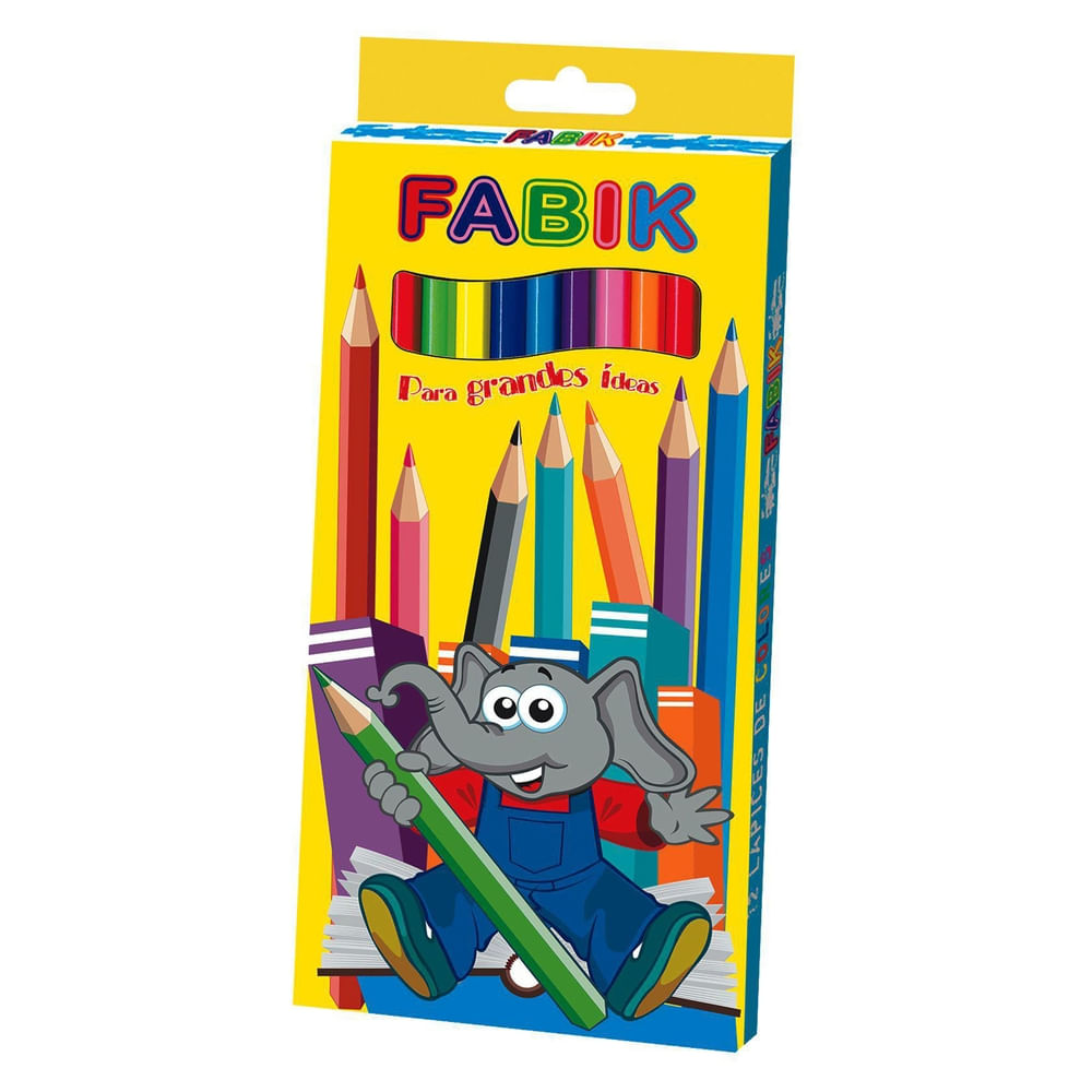 Crayones Madera 12 Colores Fabik