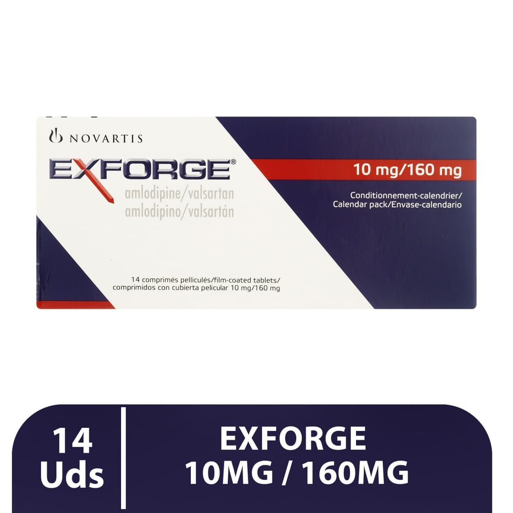 Exforge Novartis 10/160 Mg 14 Tabletas