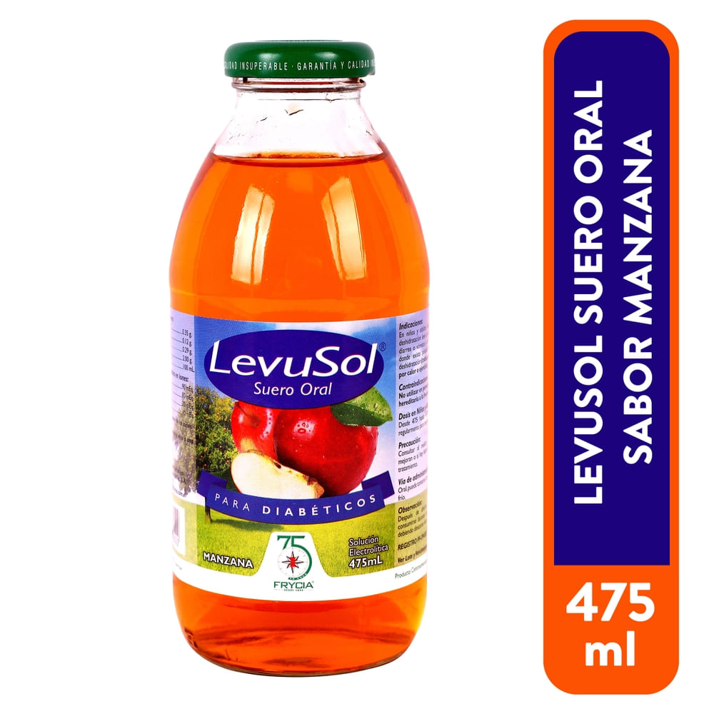 Levusol Frycia Diabetico Manzana 475ml Electrolitos Alfa Farmacéutica Levusol Frycia Diabe…