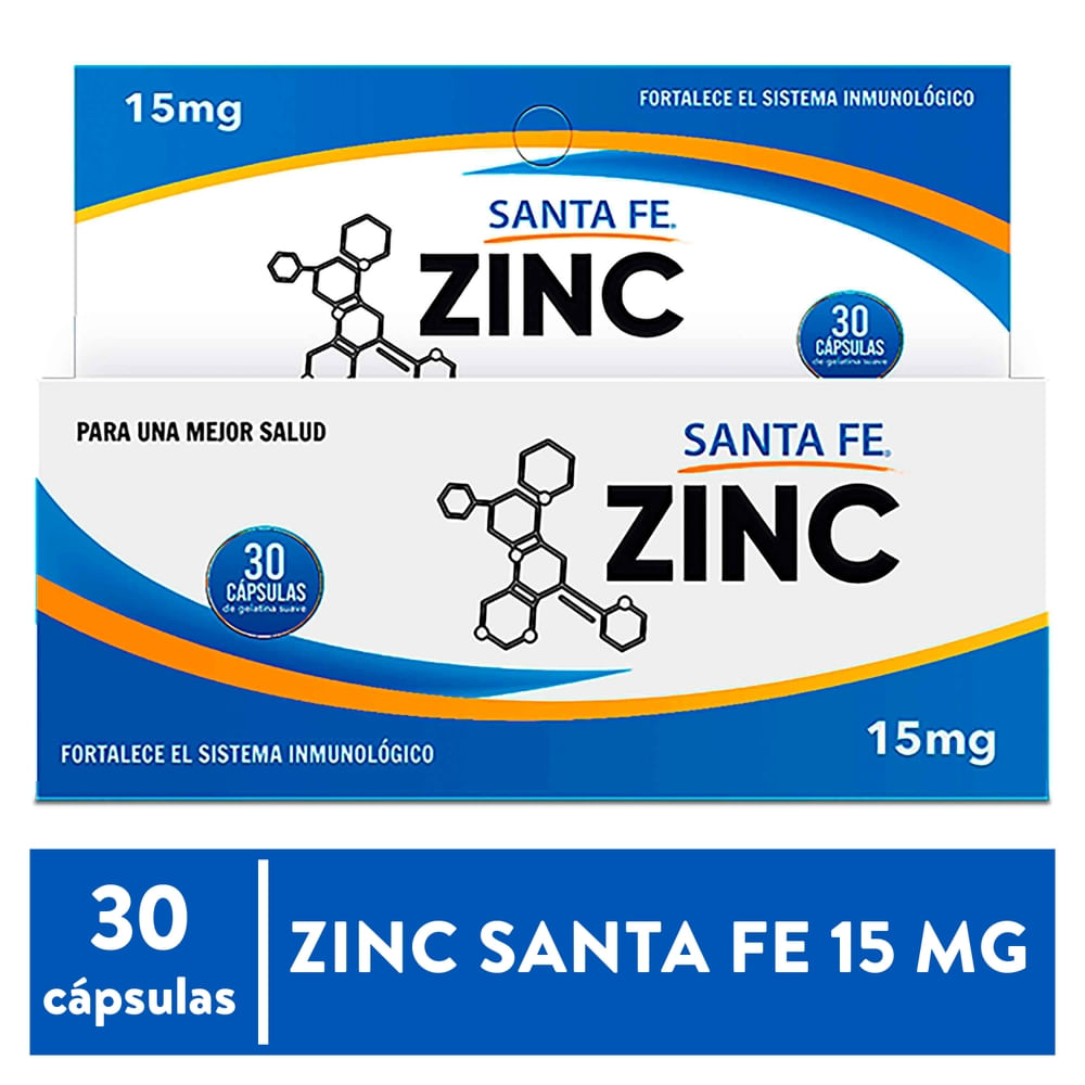 Zinc Santa Fe 15 Mg X 30 Cápsulas