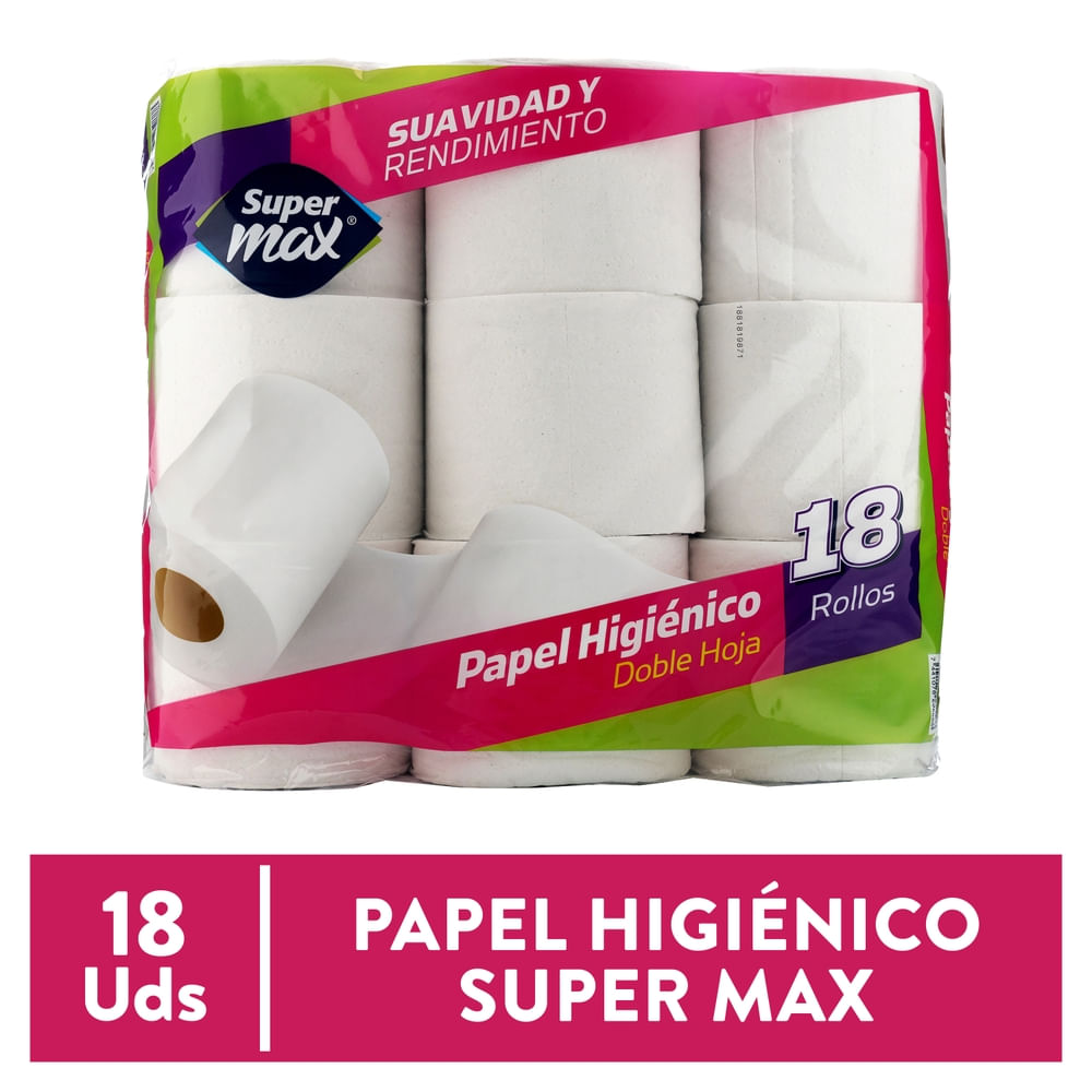 Papel Higiénico Supermax doble hoja - 18 Rollos