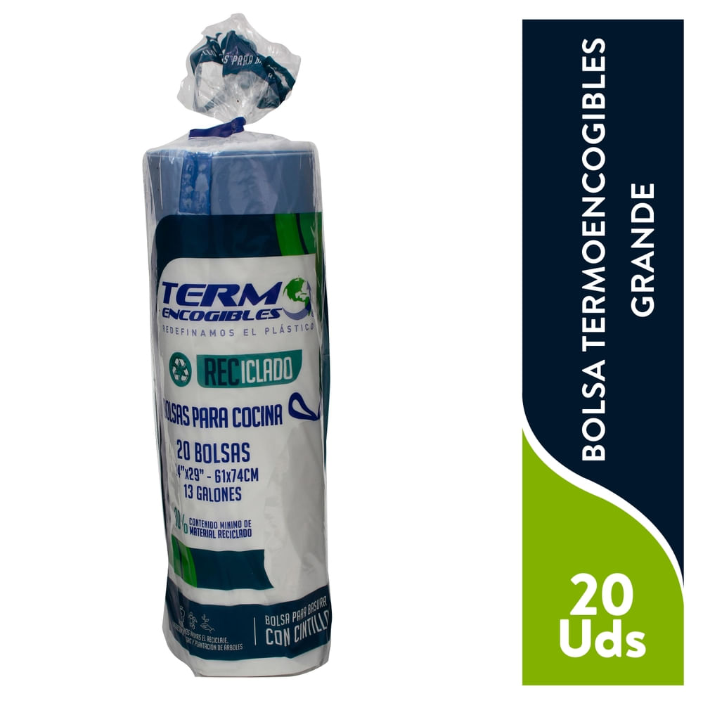 Bolsa Termoencogibles para basura blanca grande con cinta - 20 Uds